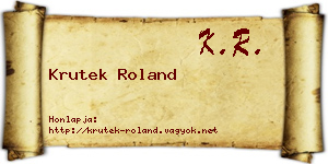 Krutek Roland névjegykártya